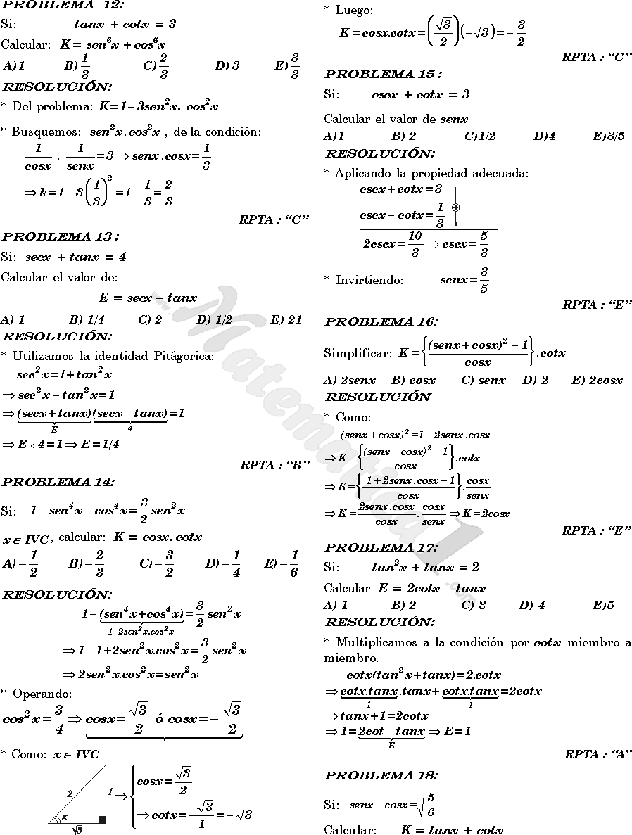 ejercicios resueltos de identidades trigonometricas